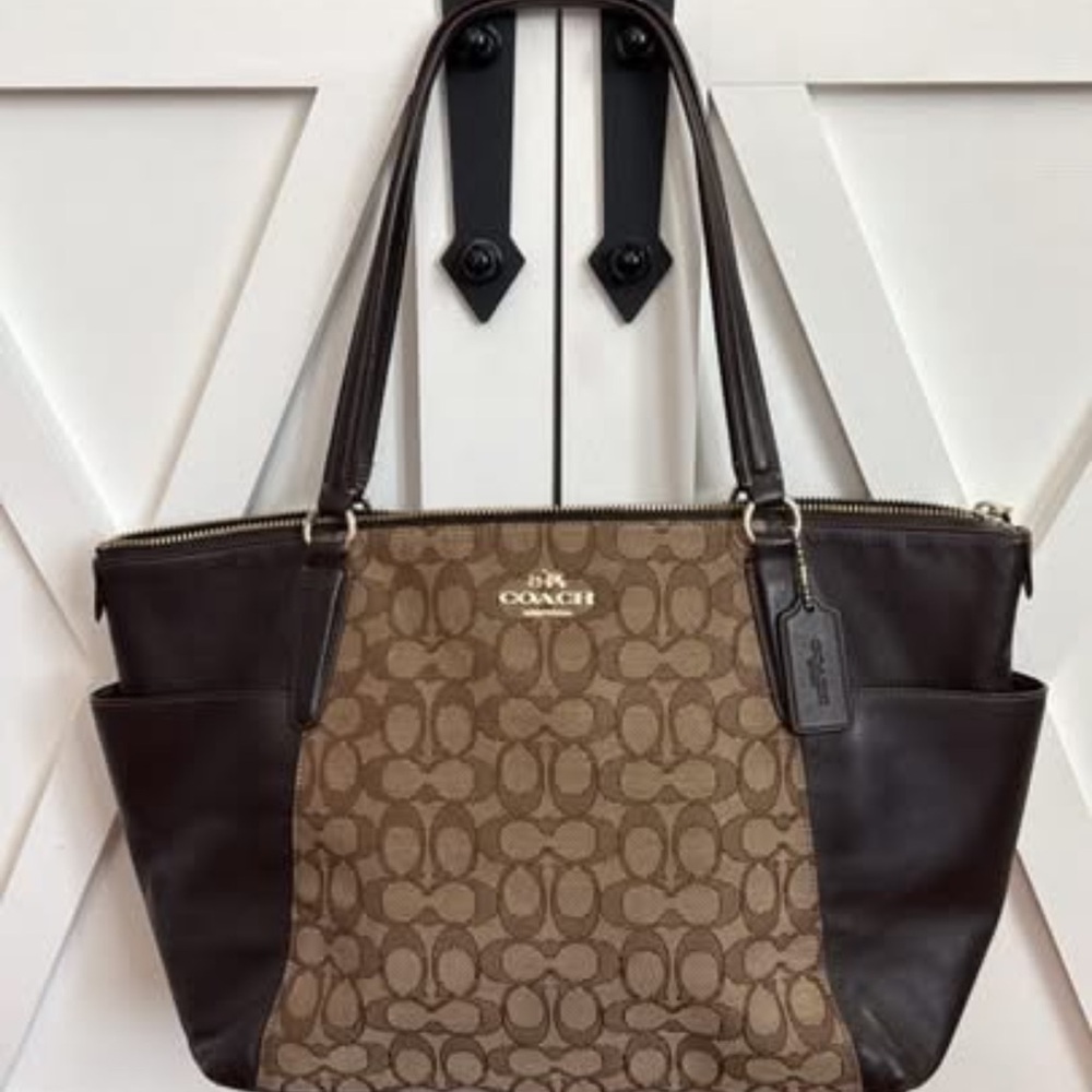 Authentic Coach Brown Signature Tote Bag